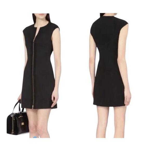 Ted Baker London Womens Black Raid Dress Gold Zip Up Mini, Ted Size 2/US Size 6 - Picture 2 of 11
